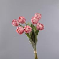 Ramas de tulipán artificiales de 7 cabezas, flor de tulipán de seda hecha a mano de tacto Real, flores falsas realistas, decoración del banquete de boda - details 16