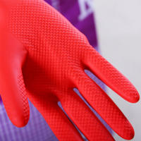Herramientas Limpieza roja Lavado Lavar platos Guantes para el hogar Guantes de látex Cocina Manga larga - details 8