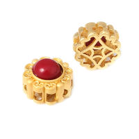 5 uds. De cuentas redondas de latón de Color dorado mate, estilo Vintage, pulseras de cuentas nepalesas, cuentas espaciadoras, suministros para fabricación de joyas, accesorios Diy - details 19
