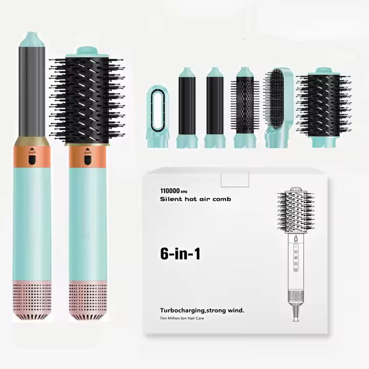 Peine de Aire Caliente de 6-en-1 Estilizador Multi-Funcional para Alizar y Enderezar el Cabello - 1