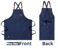 Nuevos delantales de cocina de lona a la moda, delantal de trabajo para hombre y mujer para parrilla, restaurante, Bar, tienda, cafeterías, uniforme de estudios de uñas - details 5