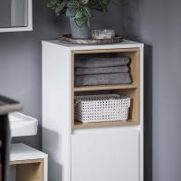 Armario de Baño de Piso con 2 Estantes Abiertos Mueble de Almacenamiento de Ropa Sucia de 35 x 30 x 105cm - details 4