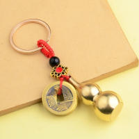 Llavero De Cobre Vintage Con Monedas De Cinco Emperadores Colgante De Feng Shui Para Llaves De Coche Hecho a Mano Con Cordón - details 2