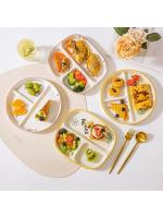 Ceramic Portion Control Diet Plate Divided Dessert Snack Serving Dish Platter for Balanced Meal Food Separator Appetizer Tray - details 1