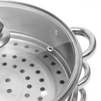 Vaporera de acero inoxidable de 5 niveles, olla de vapor para cocina de carne y verduras, con tapa de vidrio - details 5
