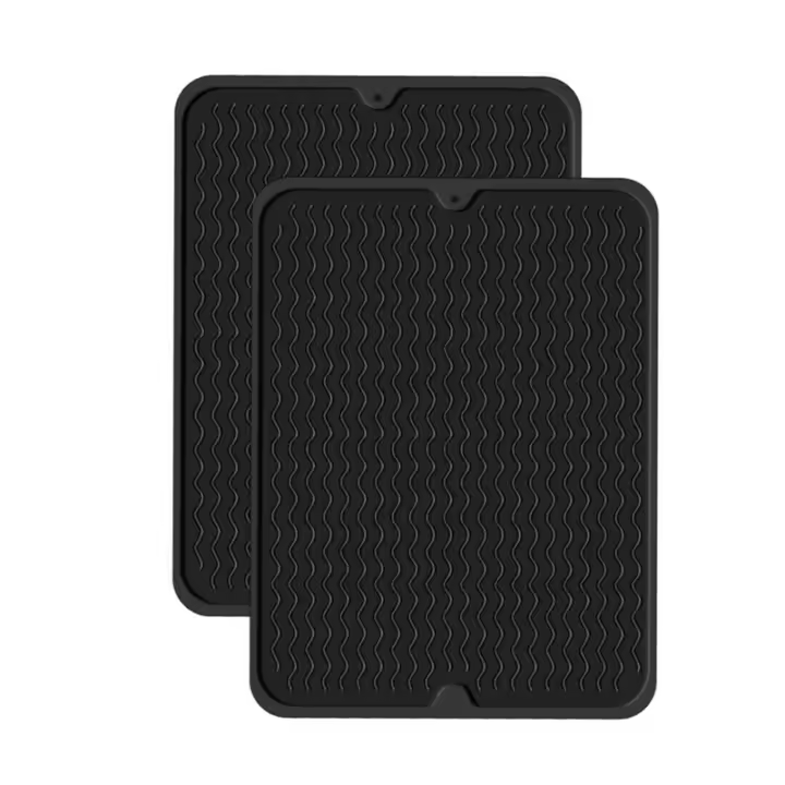 Ilicone-alfombrilla de silicona resistente al calor para cocina, tapete de secado antideslizante, 2 piezas, 40x30 cm - 1