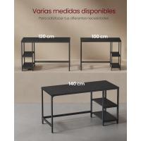 Mesa de Trabajo, 100 x 50 x 76 cm, Estilo Moderno, para Estudio Dormitorio Salón Oficina, Beige Natural y Blanco Perla LWD046L01 - details 20