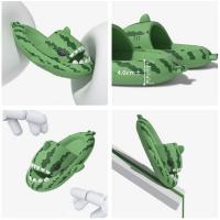 Zapatillas de sandía para hombre y mujer, chanclas planas informales con dibujos animados de tiburón Eva, Chanclas de playa, novedad de verano - details 9