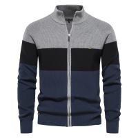 Otoño e Invierno, suéter de color collage para hombres, cárdigan con cremallera para hombres, suéter de algodón para hombres jóvenes de lana - details 4