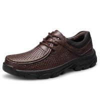 Abnkarwin Zapatos Casuales para Hombres de Cuero Genuino Tamaño Grande para Primavera y Otoño en Negro y Marrón Anti-Deslizante para Exteriores Material de Punta de Cuero Natural - details 18