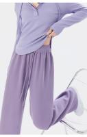 Primavera otoño mujer pantalones largos Casual pierna ancha cintura elástica Mujer Pantalones rectos de punto 2024 Pantalones deportivos pantalones sueltos - details 4