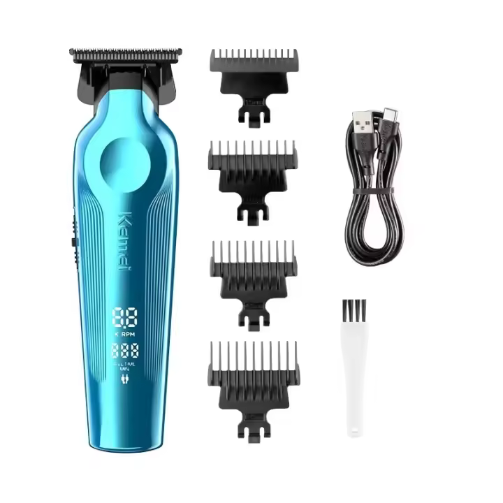Kemei-cortadora de pelo inalámbrica profesional 2299, cortapelos recargable sin espacios, Máquina para cortar cabello con acabado eléctrico de peluquero - 1