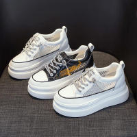 Novedad de verano, moda blanca de suela gruesa, zapatos de mujer de malla transpirable con esponja en el interior para mayor altura, deportes y ocio - details 4