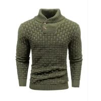Jersey masculino a cuadros de manga larga de punto Top moda calle calidez al aire libre prendas de punto Otoño Invierno Otoño Invierno suéter con cuello redondo - details 1