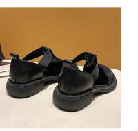 Sandalias de Punta Cerrada para Mujer Zapatos Negros, Transpirables, Moda Media, Planos, Cómodos con Hebilla Exterior - details 13