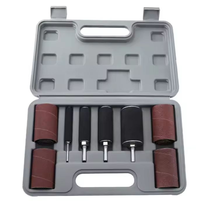 Kit de lijadora de tambor, papel de lija de correa de lijado con estuche de husillo para herramientas rotativas de prensa de taladro - 1