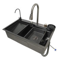Fregadero de cocina de acero inoxidable 304, fregadero individual grande con tubo de drenaje, lavabo plateado de 29,5x17,7 x 8.3in - details 3