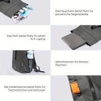 Moquera de Viaje Ligera para Hombres y Mujeres de 21-25L con Cremalleras Antirrobo, Bolso Escolar Universitario con Múltiples Compartimentos, Mochila Duradera de Capa Suave para Deportes al Aire Libre, Trabajo - Diseño Elegante Minimalista en 6 Colores - details 6