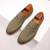 Mocasines de color claro, zapatos casuales de cuero para hombre, zapatos de cuero genuino - details 7
