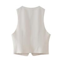 BUNO-Tops sin mangas con pajarita para mujer, chaleco ajustado con cuello redondo, ropa de calle a la moda, camisetas blancas para mujer 2025 - details 2