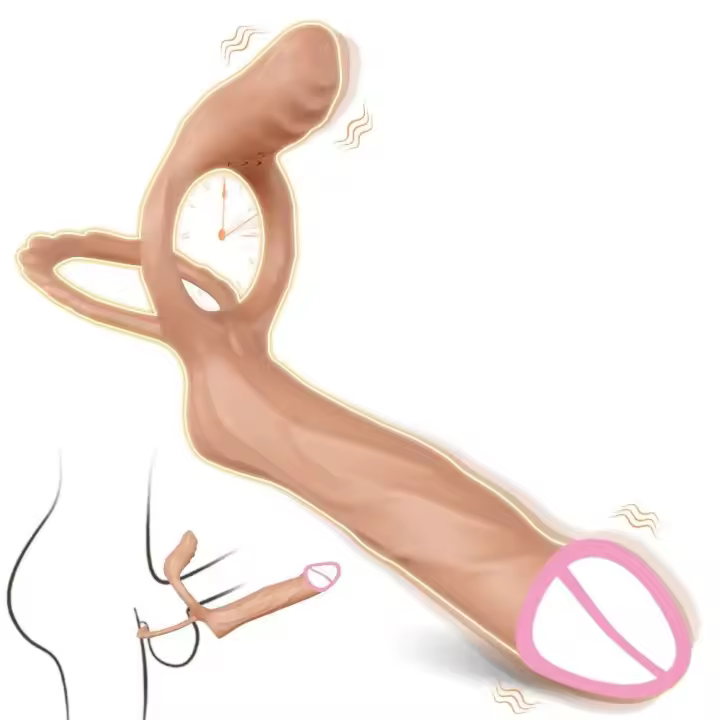 Leten-vibrador de doble penetración para hombres con anillo vibratorio, correa en la vagina, masaje, consolador de punto G, Juguetes sexuales para parejas mayores de 18 años - 1