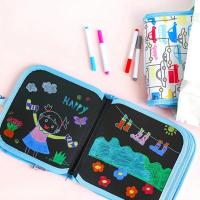 Pizarra mágica para dibujar libros para colorear para niños, 6 páginas, tableros de borrado con bolígrafos de tiza de agua, juguetes educativos - details 2