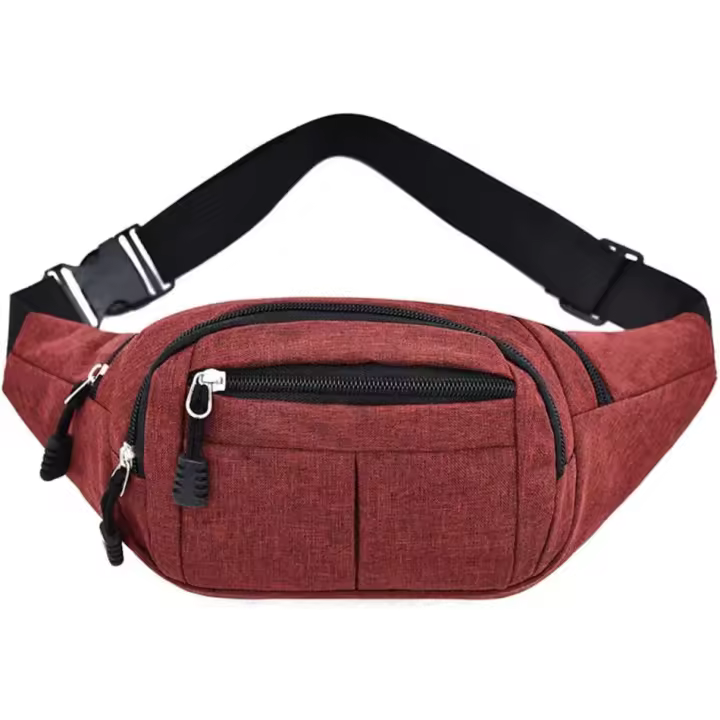 Riñonera para hombre, riñonera, casual, bolsa para cinturón, bolsa para correr, viajes, teléfono, 4 bolsillos - 1