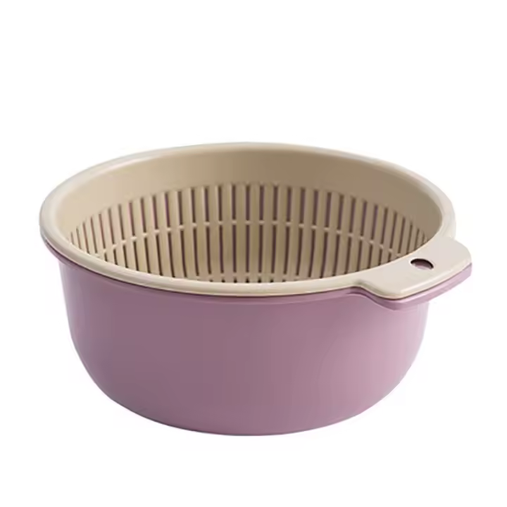 Cesta de drenaje de cocina 2 en 1, cesta de almacenamiento de verduras frescas, contenedores de almacenamiento de lavado y escurridor, cesta de drenaje de doble capa - 1