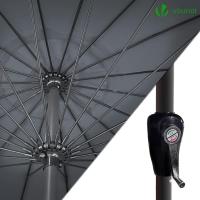 Sombrilla de Playa Grande Parasol Inclinable con Manivela Protección UV para Patio, Jardín, Piscina, Exterior Gris - details 16