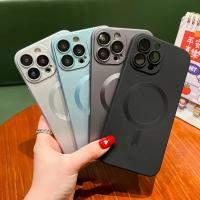 Funda de teléfono de carga inalámbrica de lujo para Apple iPhone 16 15 11 13 12 14 Pro Max Plus para Magsafe fundas magnéticas mate cubierta de lente - details 1