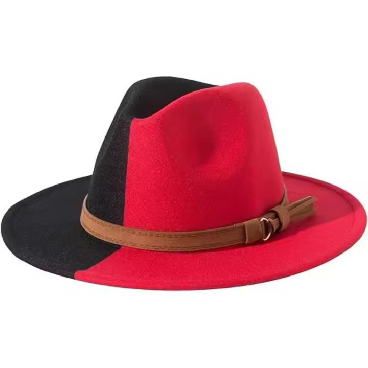 Verde Fedora Ancha de Fieltro para Mujer Hombre - 1
