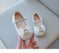 Zapatos de moda para niñas pequeñas para fiesta de boda, cuentas de perlas brillantes con gran brillo de cristal, zapatos planos para niños Mary Janes Sweet - details 5