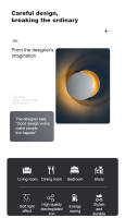 Lámpara de pared moderna nórdica TOMAX - Diseño redondo Eclipse para dormitorio, sala de estar y pasillo |   Iluminación ambiental artística con garantía de 1 año - details 1