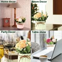 Piezas de Flores Artificiales Decorativas, Maceta Ramo de Hortensias con jarrón de Ceramica para Sala, Oficina, Jardín y Balcón, 2 unidades - details 5