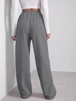 Pantalones de Manga Ancha de Alta Cintura para Mujer Primavera Otoño Pantalones Sueltos de Calidad con Cordón - details 7