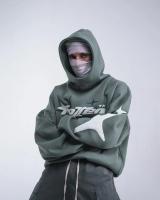 Vintage gótico sudadera con capucha de los hombres Nueva tendencia de la calle alta de América Y2k Harajuku suéter flojo casual de los hombres - details 0