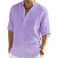 Nuevas camisetas de manga larga para hombre, camisa transpirable, camisa básica informal de algodón, Tops - details 0