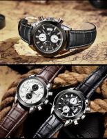 Reloj de Lujo para Hombres Automático, Correa de Cuero, Resistente al Agua, Luminoso, Calendario, Reloj de Cuarzo de Moda - details 8