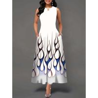 Women's Boho Long Dress Elegant Sleeveless Floral Print Casual Beach Party Summer Dress - details 29