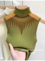 Top de Malla Acolchado Vestido Chic Sin Mangas para Mujer Estilo Callejero Moderno Moda Deportiva - details 17