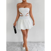 Gran oferta de primavera, nuevo vestido corto calado para mujer, Sexy, a la moda, sin hombros, sin mangas, ajustado, Top de tubo - details 1