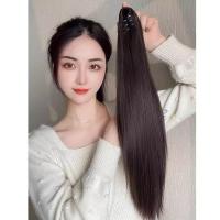Peluca de cola de caballo con Clip de garra de 20/24 pulgadas, extensión de cola de caballo, Clip en cola de caballo larga y recta, peluca de cola de poni falsa esponjosa - details 5