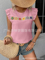 Blusa de manga corta de ganchillo para mujer 2025 Ence Bohemia Transparente Moda Primavera-Verano - details 15
