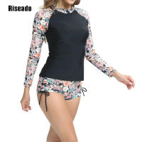 Traje de baño atlético de manga larga para mujer, conjunto de Tankini de dos piezas, talla grande - details 4