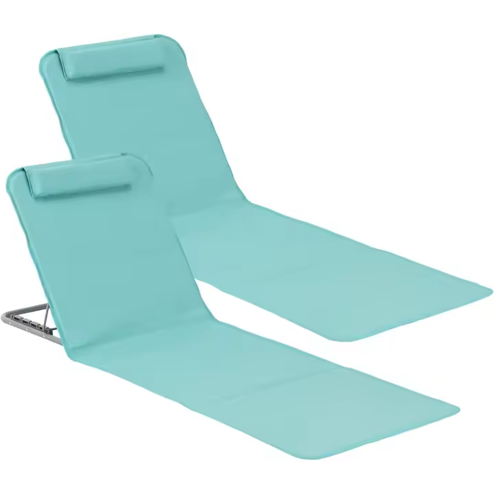 Silla Portátil de Playa Plegable con Almohada y Bolsa de Transporte Reclinable en 5 Posiciones - 1