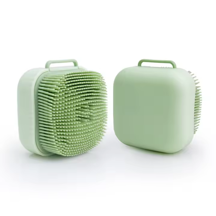 Nuevo cepillo de baño con airbag, cepillo de baño de silicona suave y no dañino, cepillo de baño con gancho de limpieza masajeadora - 1