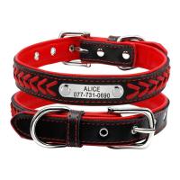 grabado perro, collares trenzados etiqueta identificación, placa con nombre, Collar personalizado mascotas, correa caminar de - details 8