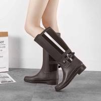 Botas de lluvia impermeables para mujer, zapatos de jardín, botas de goma de PVC, botas antideslizantes hasta la rodilla, botas de pesca - details 10