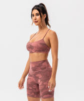 SHINBENE Sujetador Deportivo de Yoga para Mujeres con Estampado Camuflaje Diseño de Espagueti y Tirantes Delgados Fitness Gimnasio XS-XL - details 15