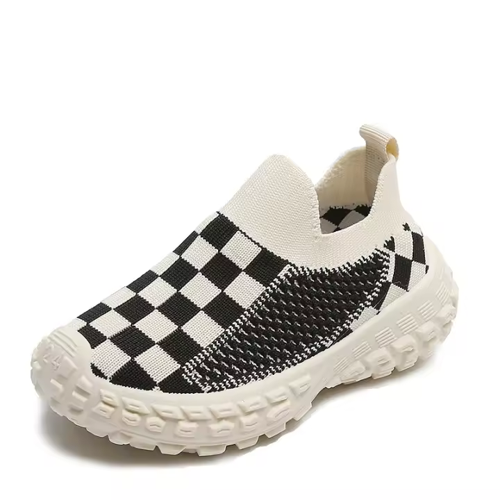 Zapatos deportivos para niños 2025 primavera y otoño nuevos zapatos casuales para niños zapatos de malla transpirable zapatos tejidos voladores para niñas de suela suave zapatos de bebé - 1